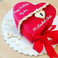 Beautiful Red Heart Birthday cake-1.5Kg
